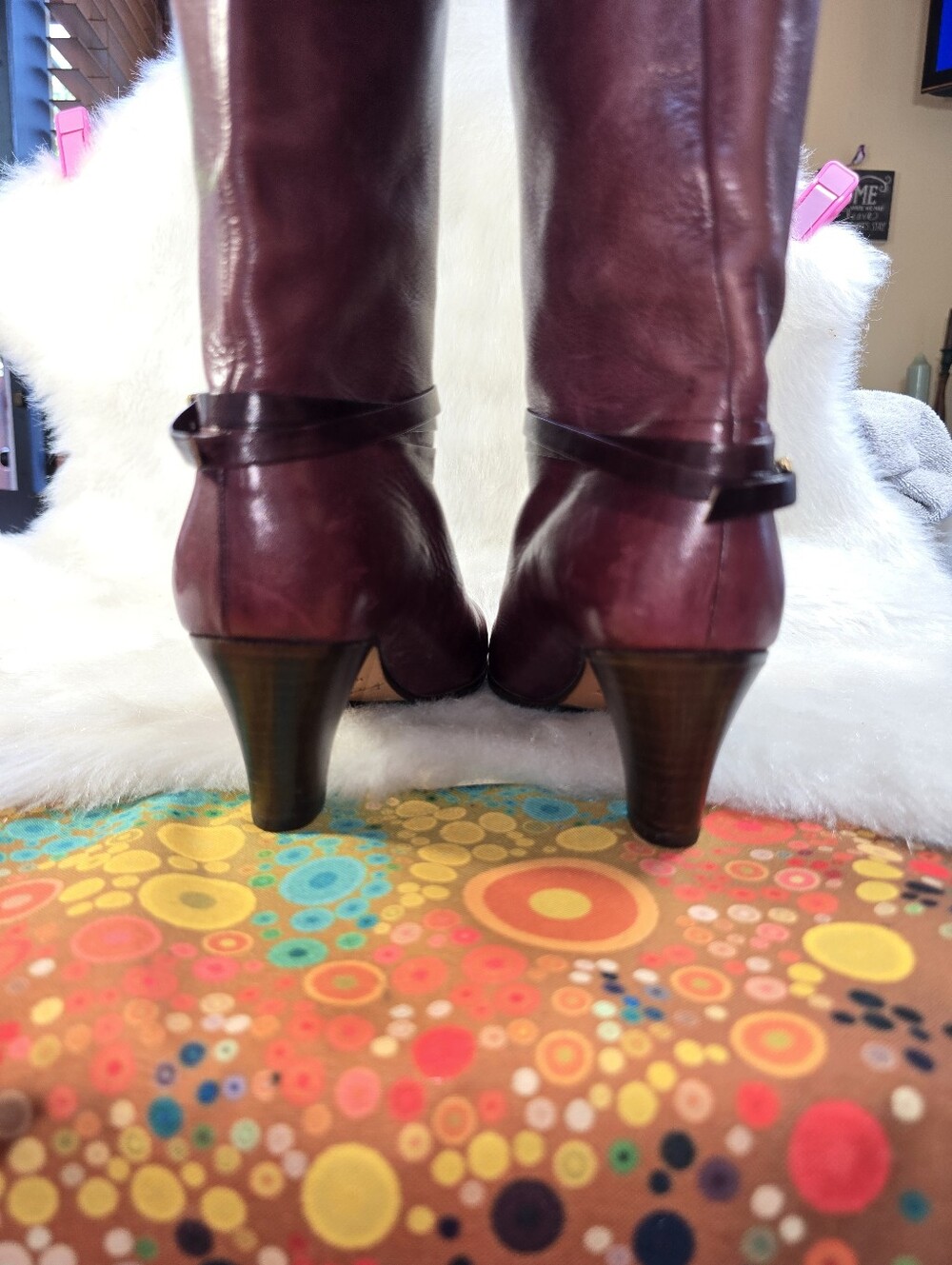 Harvard Square Burgundy Leather Equestrian Riding Boots - Women's - Picture 7 of 16